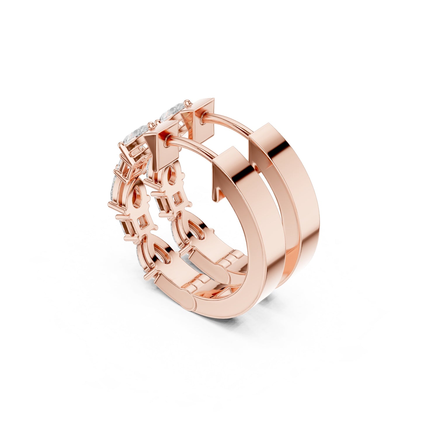 Round Huggie Lab Grown Diamond Earrings