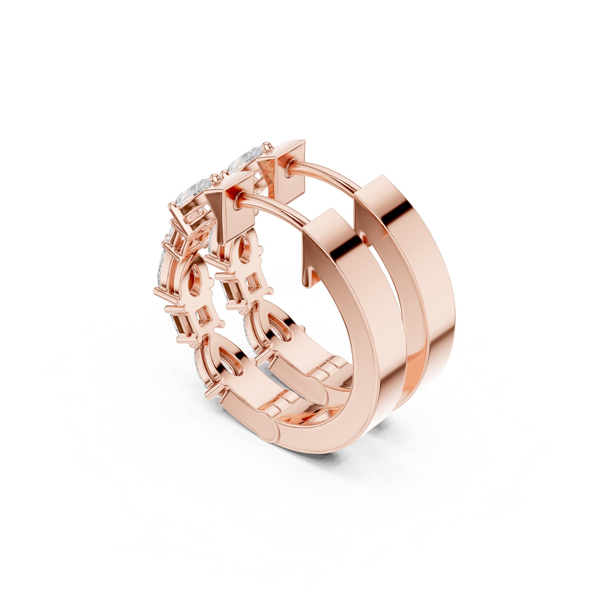 Round Huggie Lab Grown Diamond Earrings