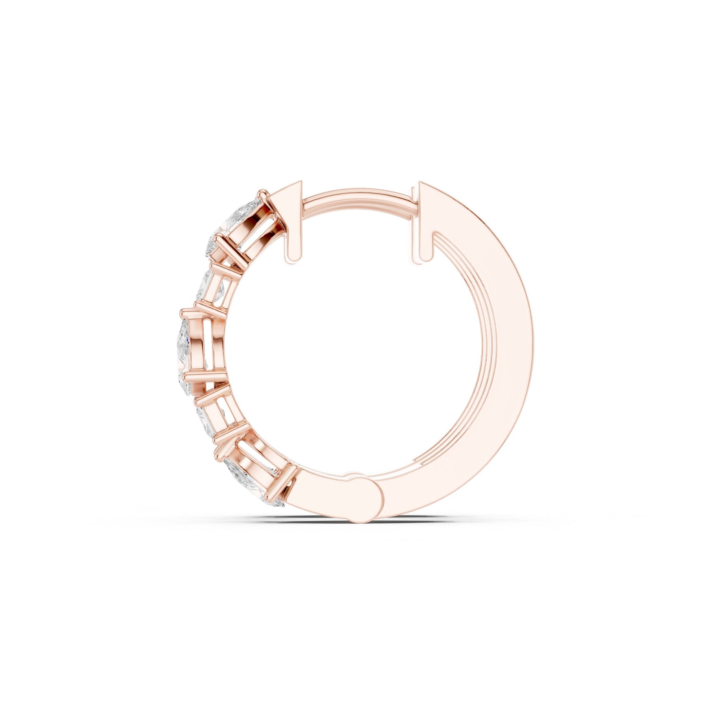 Round Huggie Lab Grown Diamond Earrings