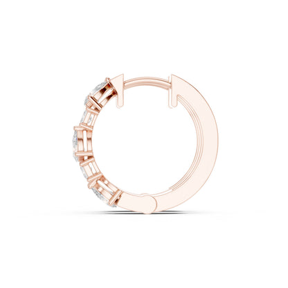 Round Huggie Lab Grown Diamond Earrings