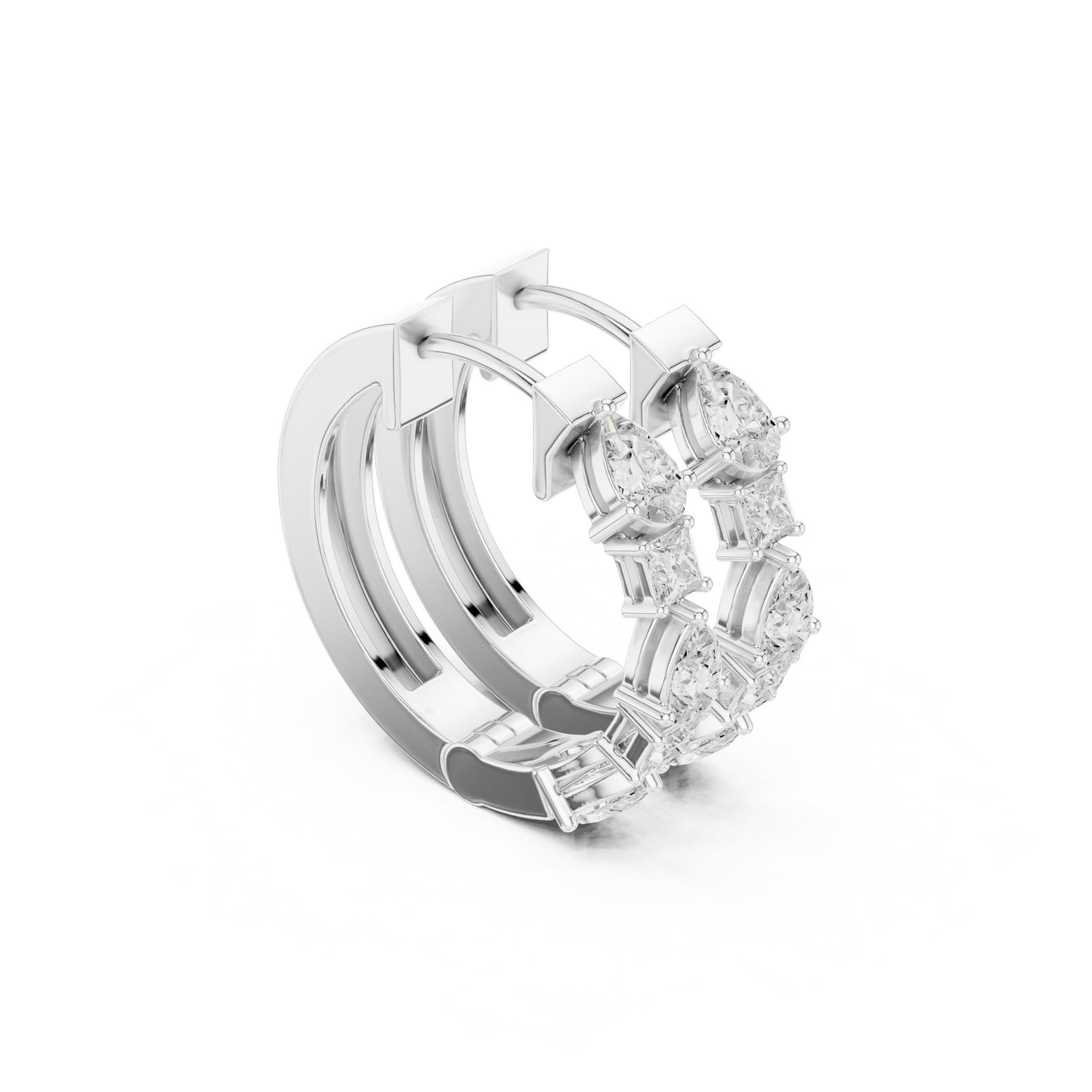 Round Huggie Lab Grown Diamond Earrings