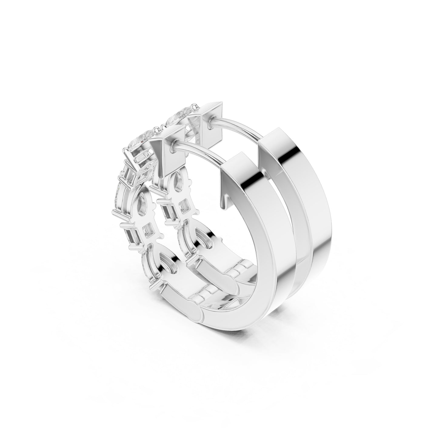 Round Huggie Lab Grown Diamond Earrings