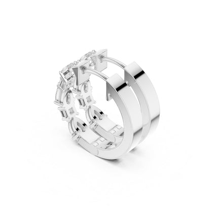 Round Huggie Lab Grown Diamond Earrings