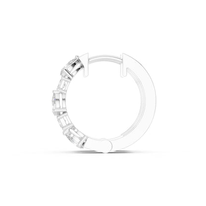 Round Huggie Lab Grown Diamond Earrings