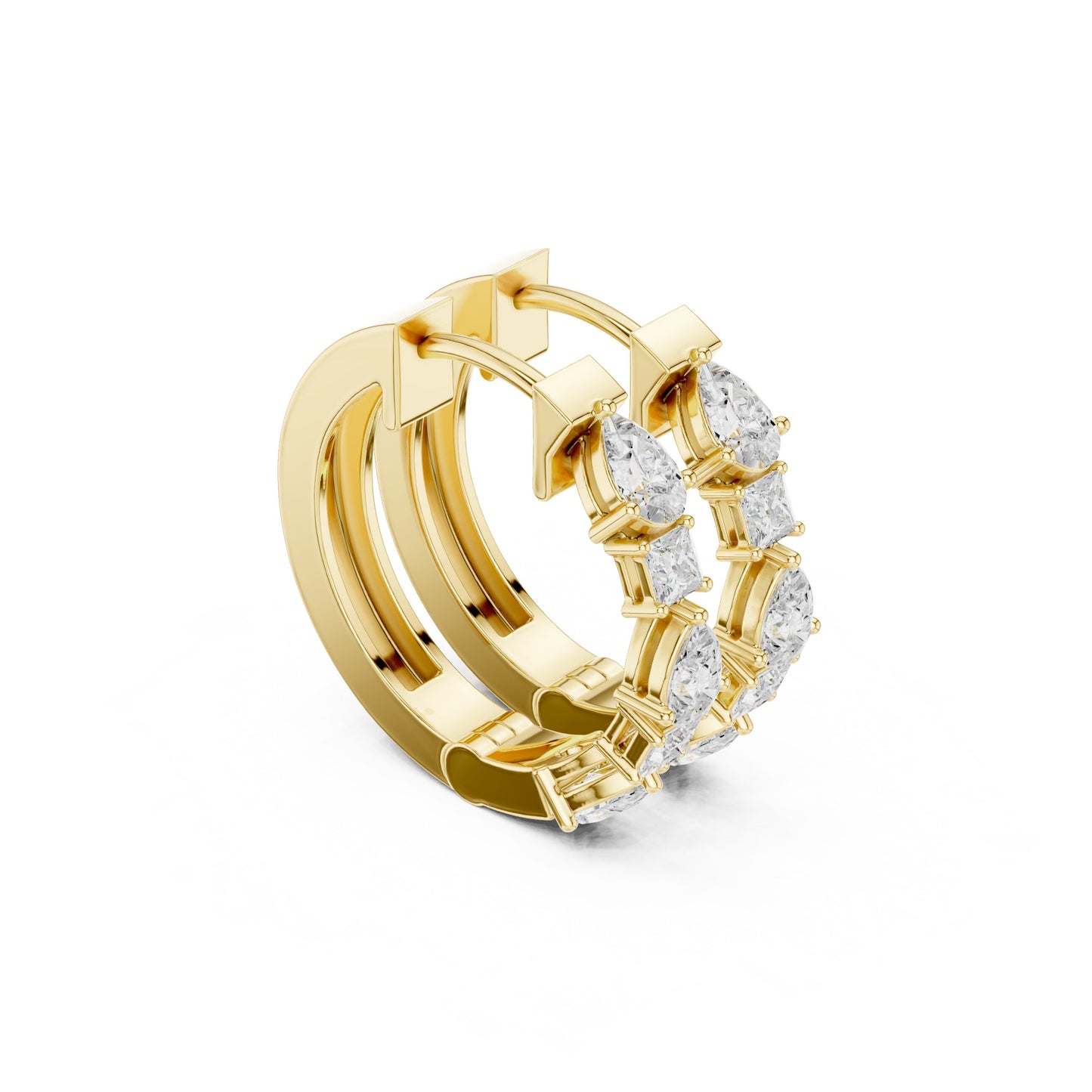 Round Huggie Lab Grown Diamond Earrings