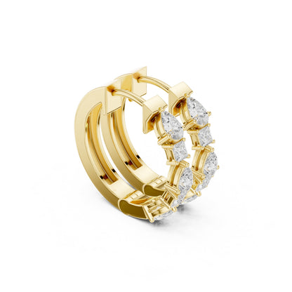 Round Huggie Lab Grown Diamond Earrings