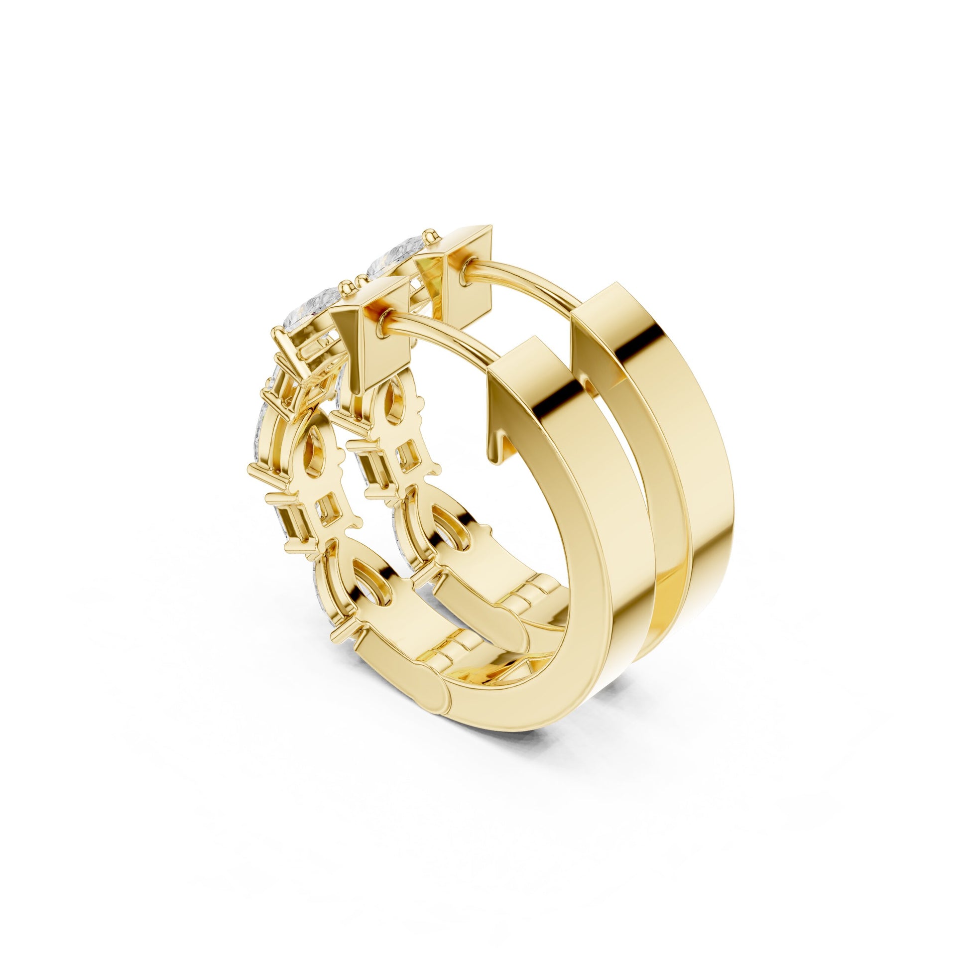 Round Huggie Lab Grown Diamond Earrings
