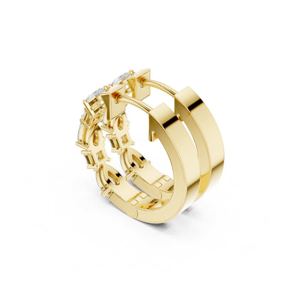 Round Huggie Lab Grown Diamond Earrings