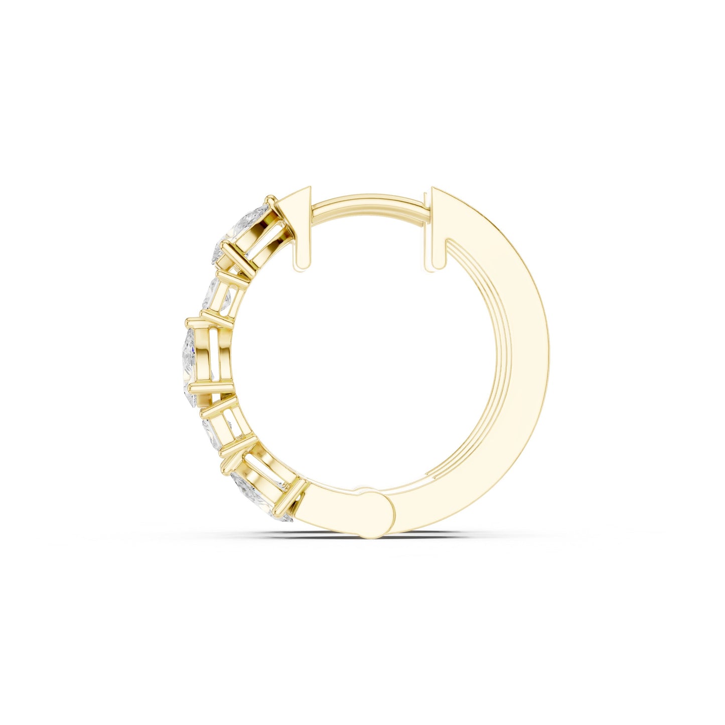 Round Huggie Lab Grown Diamond Earrings