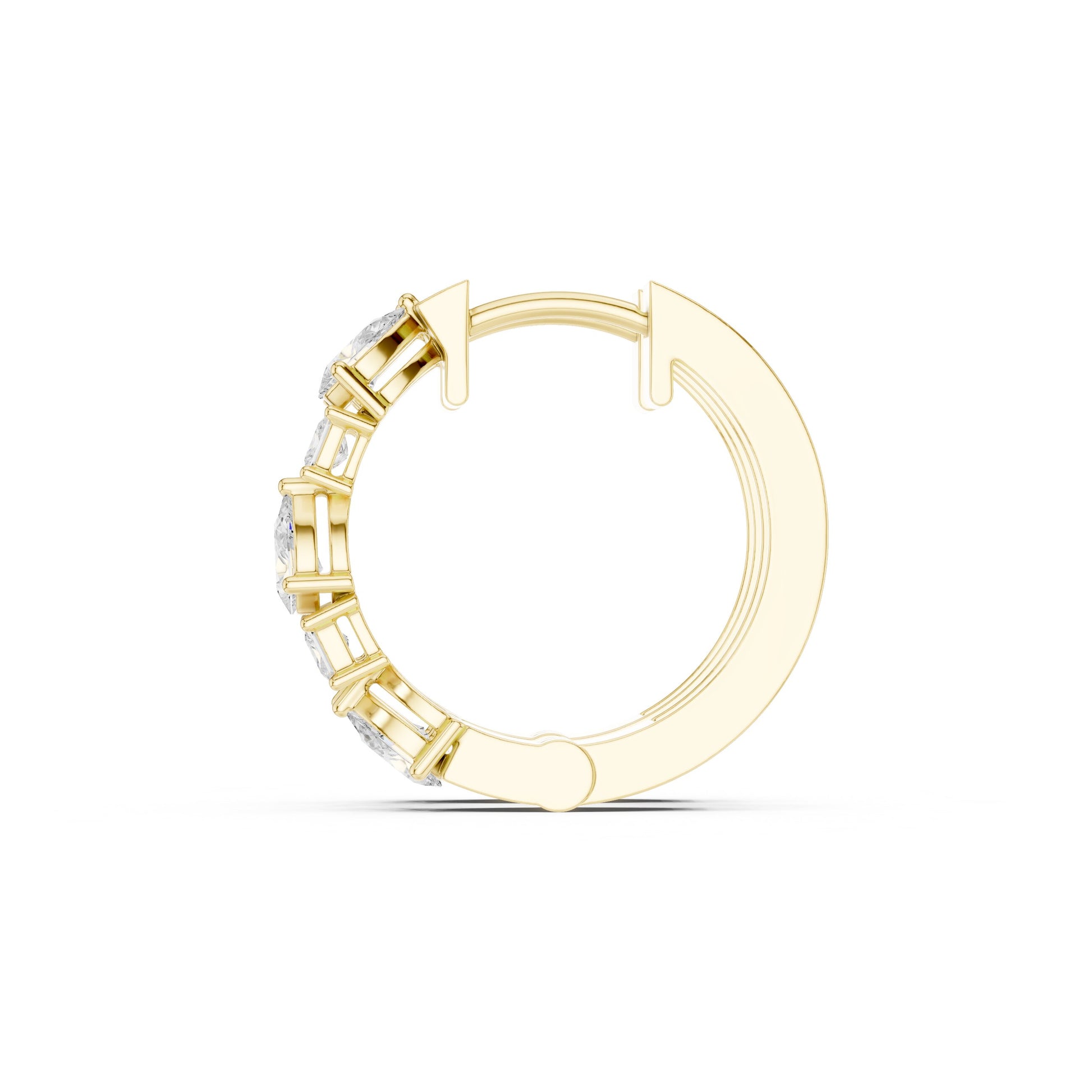 Round Huggie Lab Grown Diamond Earrings