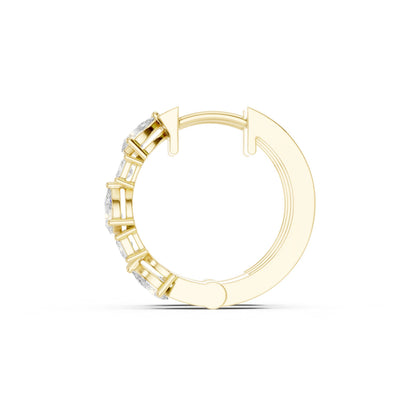 Round Huggie Lab Grown Diamond Earrings