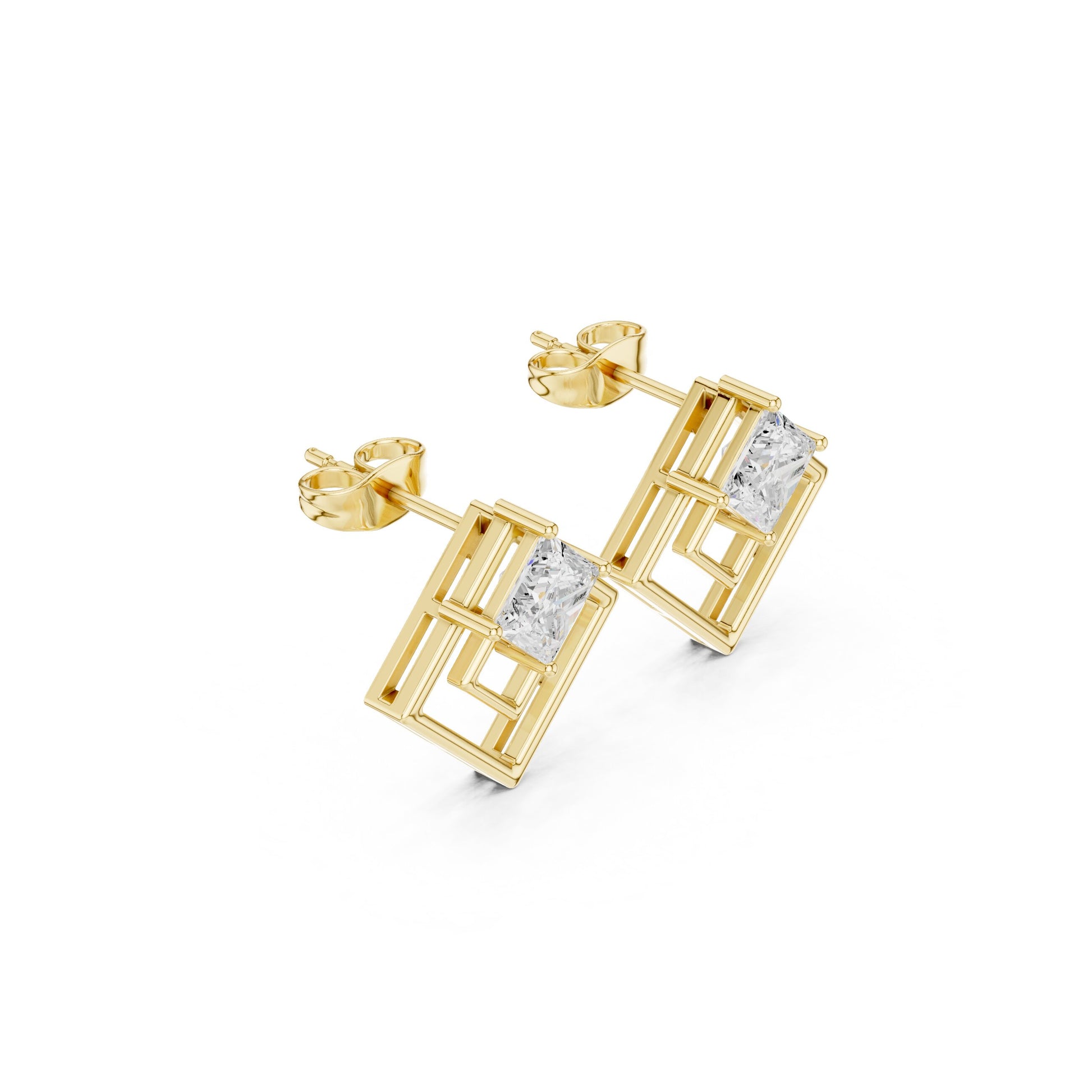 Emerald Drop Lab Grown Diamond Earrings