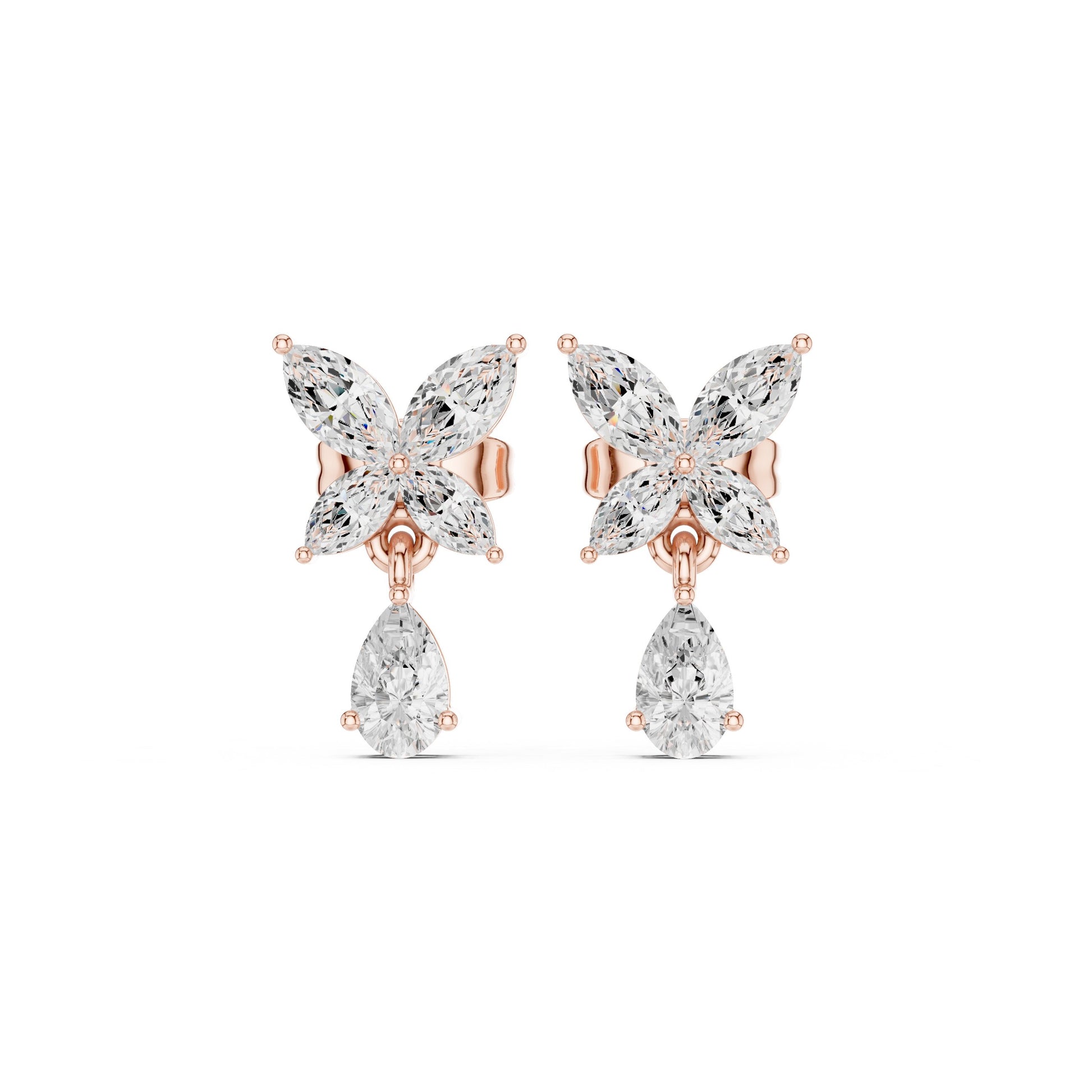 Pear Dangle Lab Grown Diamond Earrings