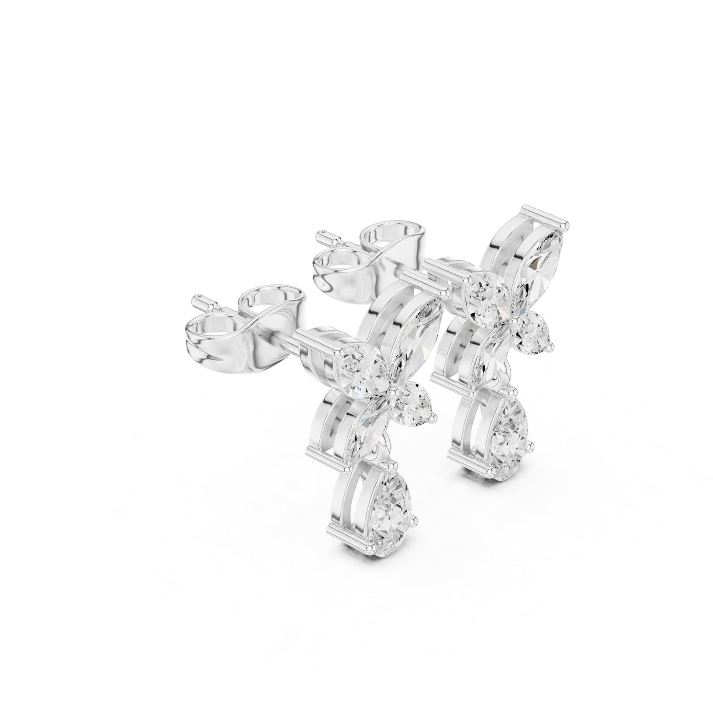 Pear Dangle Lab Grown Diamond Earrings