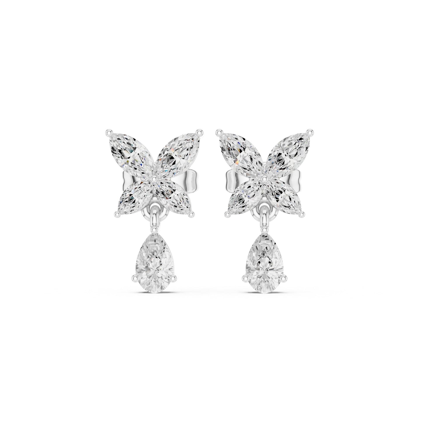 Pear Dangle Lab Grown Diamond Earrings