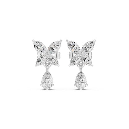 Pear Dangle Lab Grown Diamond Earrings