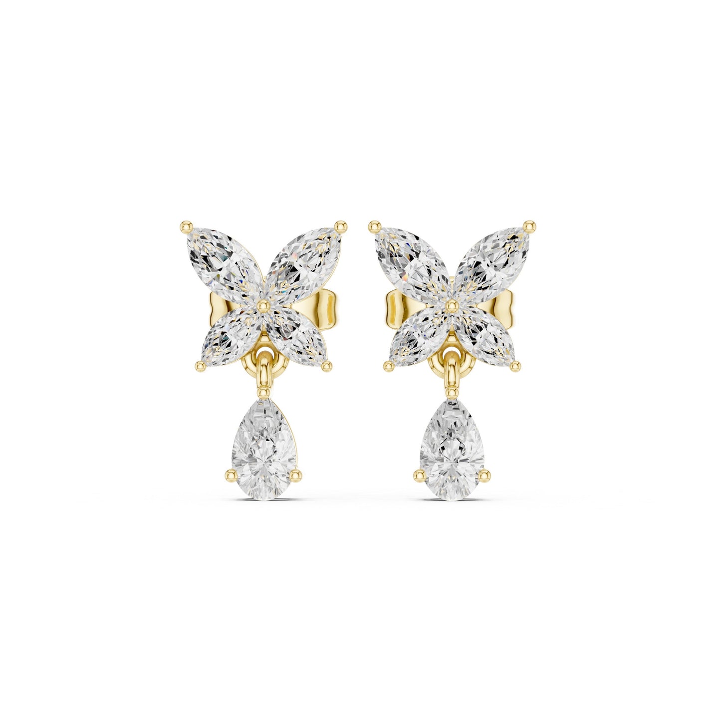 Pear Dangle Lab Grown Diamond Earrings