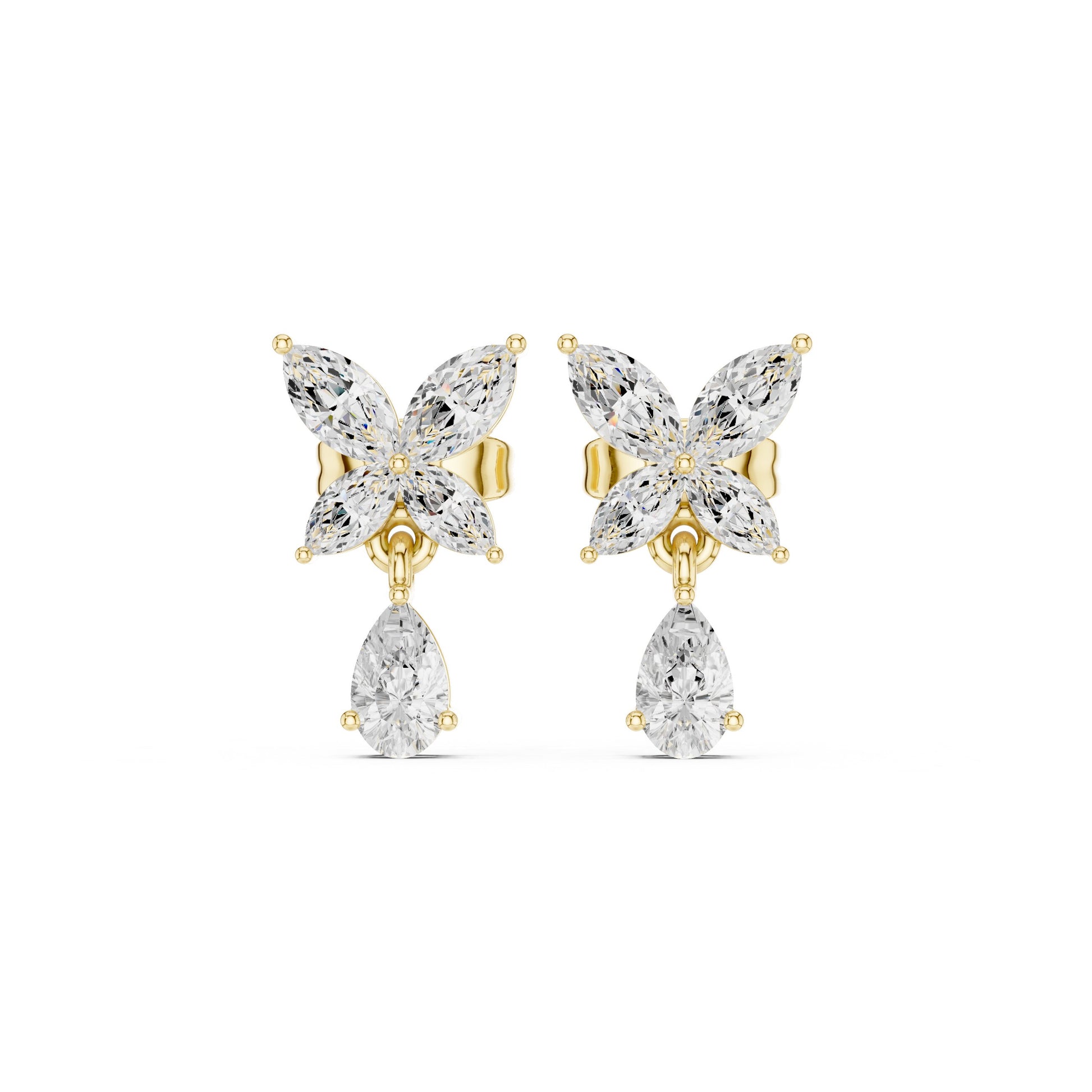 Pear Dangle Lab Grown Diamond Earrings