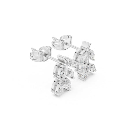 Mixed Shape Lab Grown Diamond Cluster Earrings