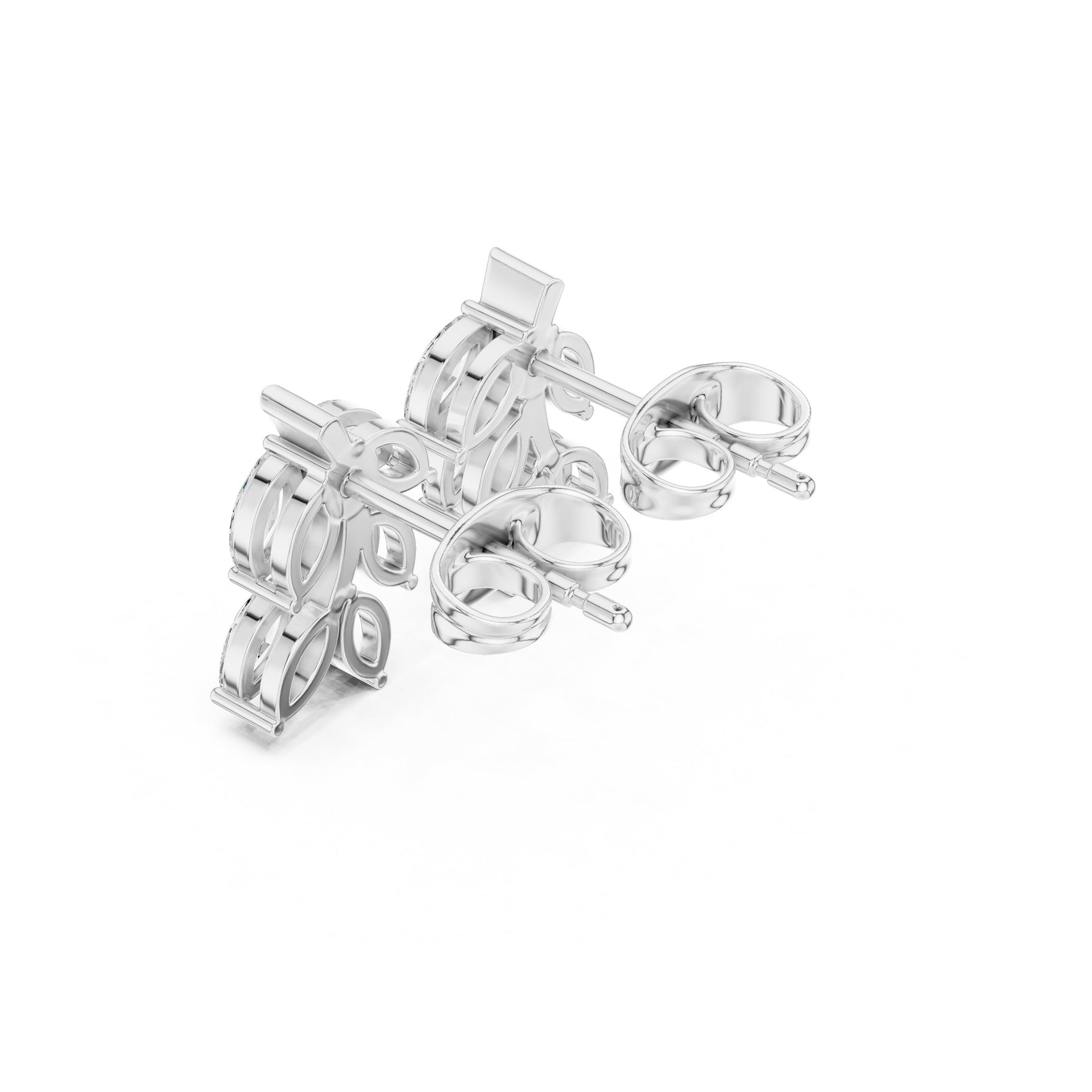 Mixed Shape Lab Grown Diamond Cluster Earrings