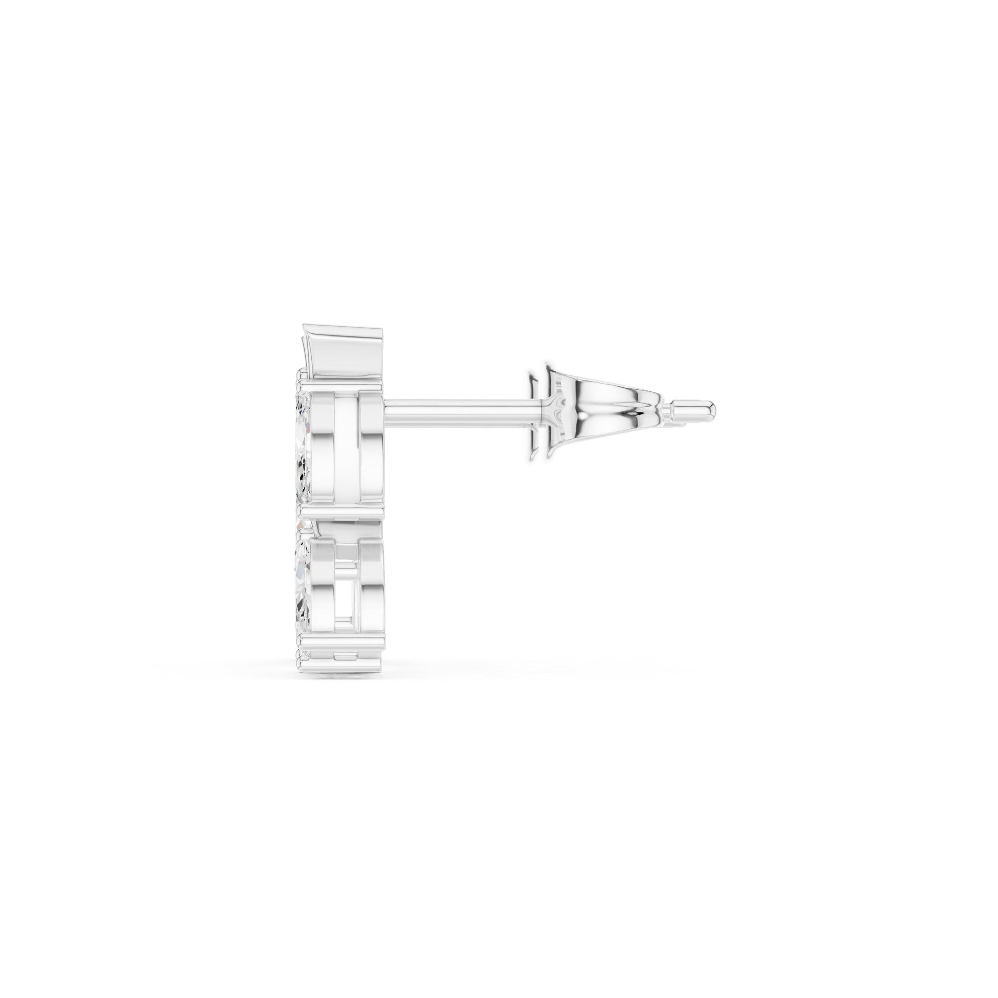 Mixed Shape Lab Grown Diamond Cluster Earrings