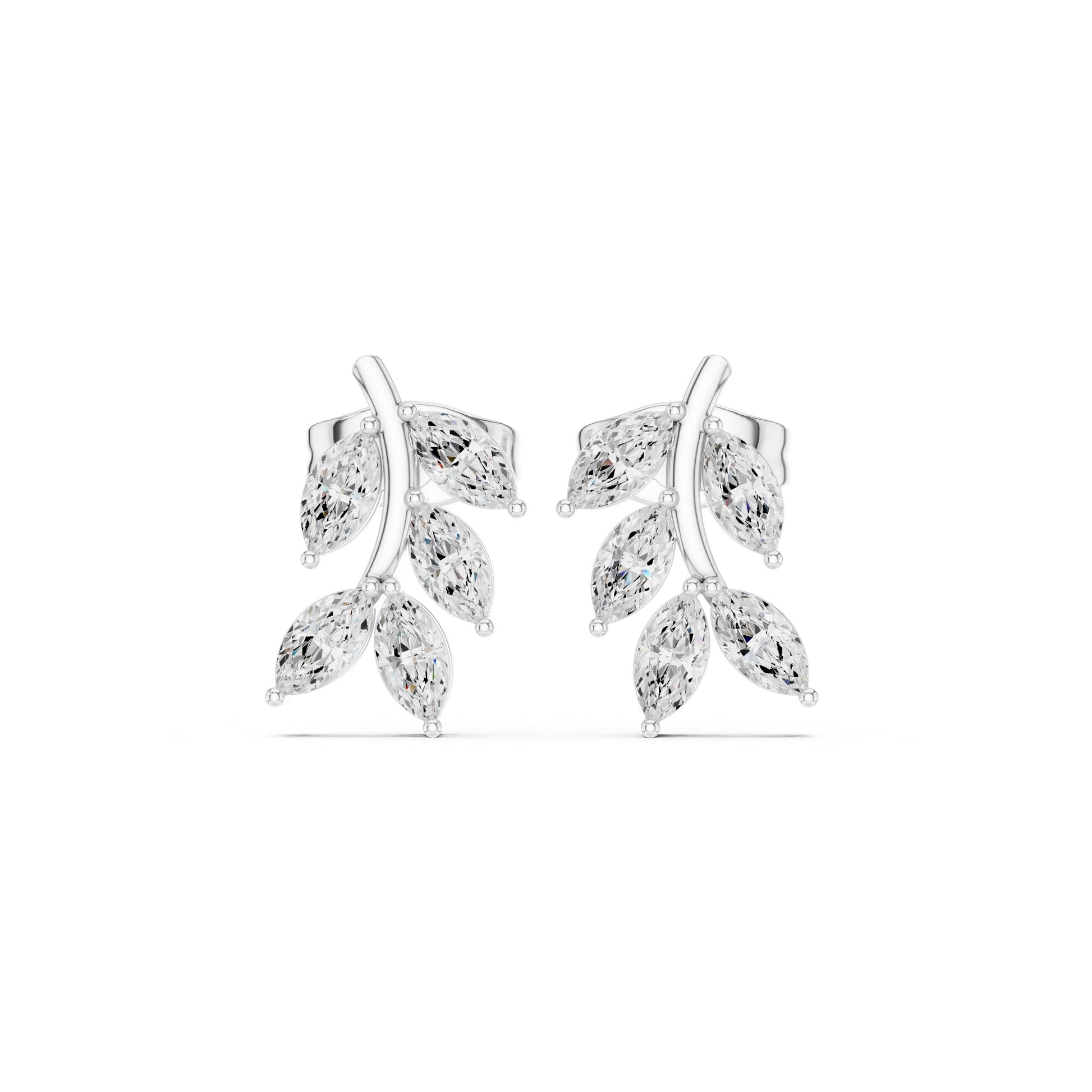 Mixed Shape Lab Grown Diamond Cluster Earrings