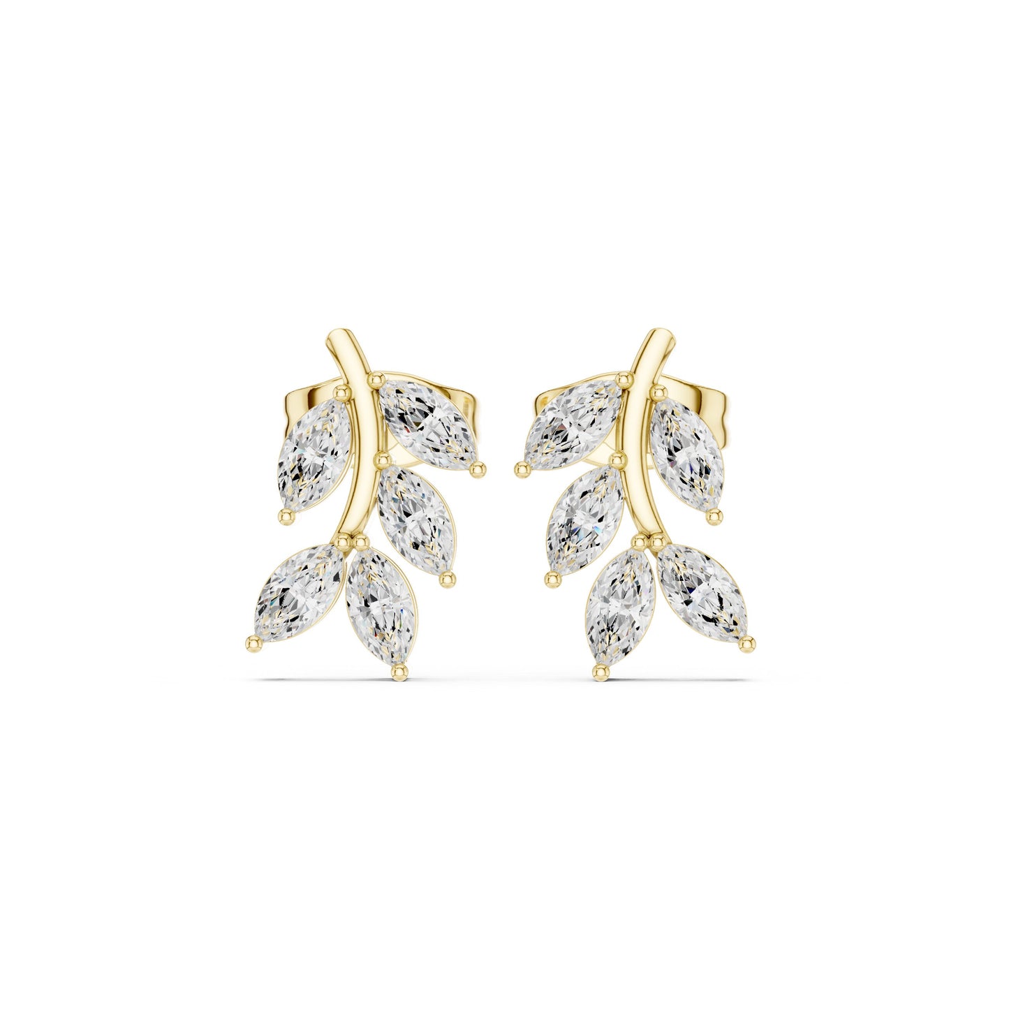 Mixed Shape Lab Grown Diamond Cluster Earrings
