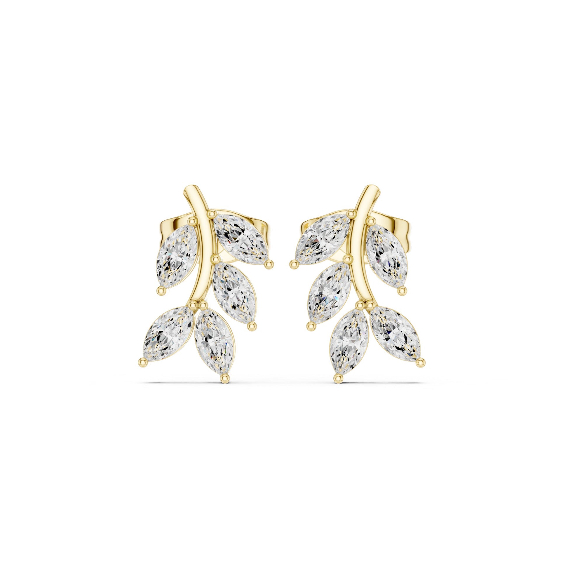 Mixed Shape Lab Grown Diamond Cluster Earrings