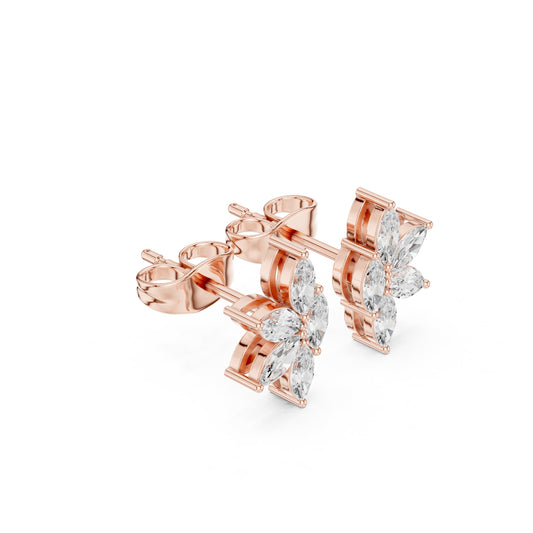 Mixed Shape Lab Grown Diamond Cluster Earrings