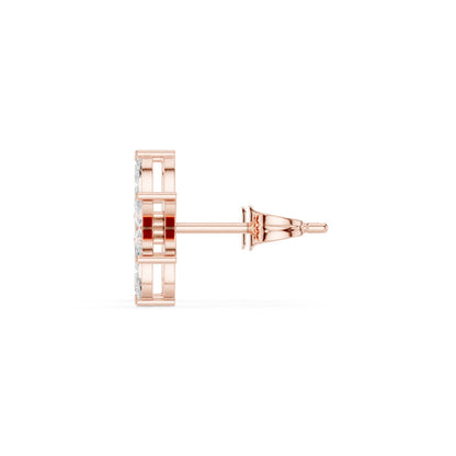 Mixed Shape Lab Grown Diamond Cluster Earrings