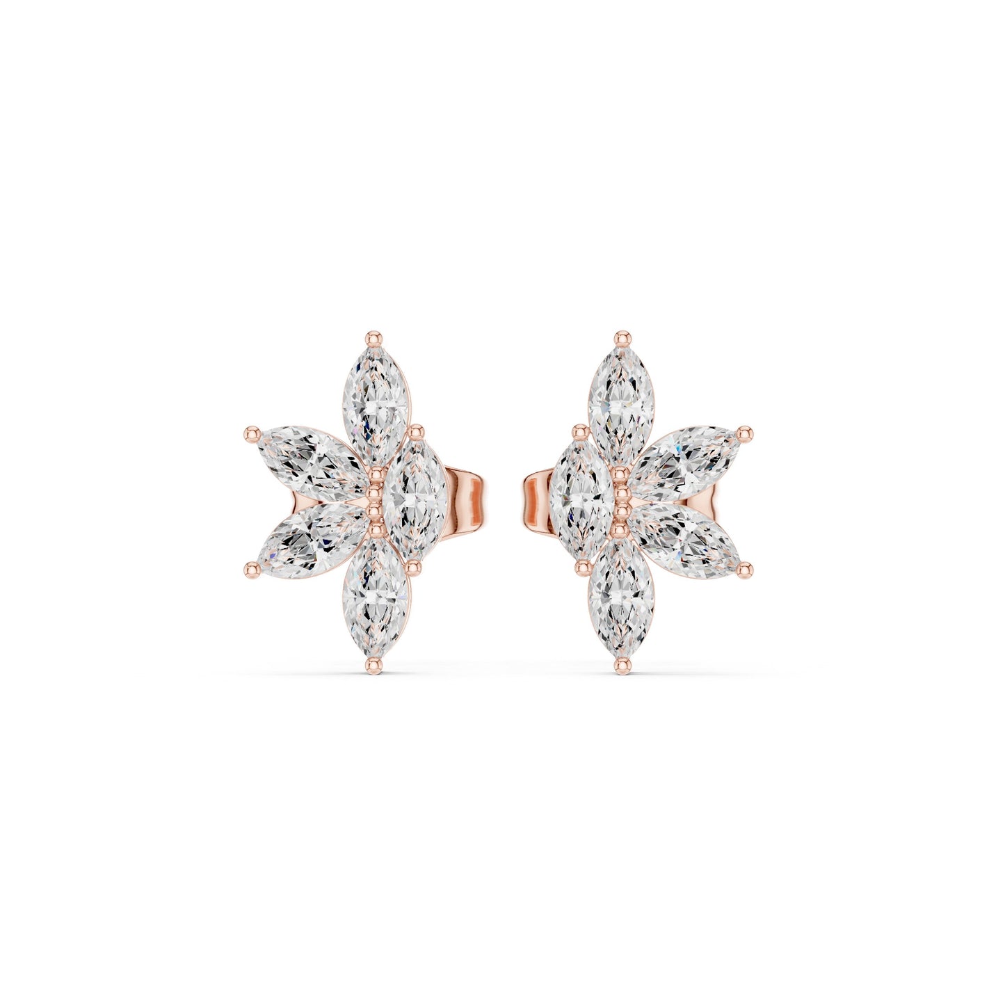 Mixed Shape Lab Grown Diamond Cluster Earrings