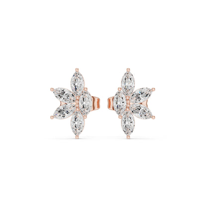 Mixed Shape Lab Grown Diamond Cluster Earrings