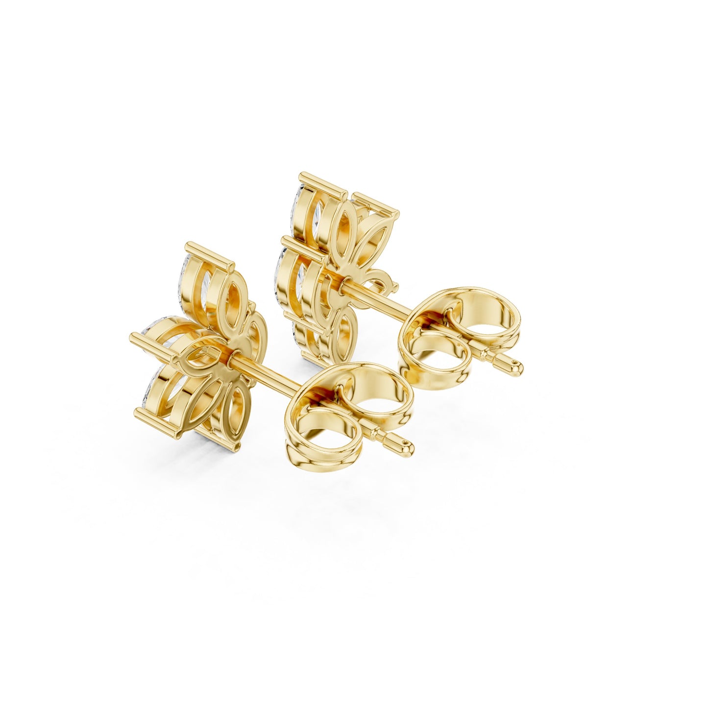 Mixed Shape Lab Grown Diamond Cluster Earrings