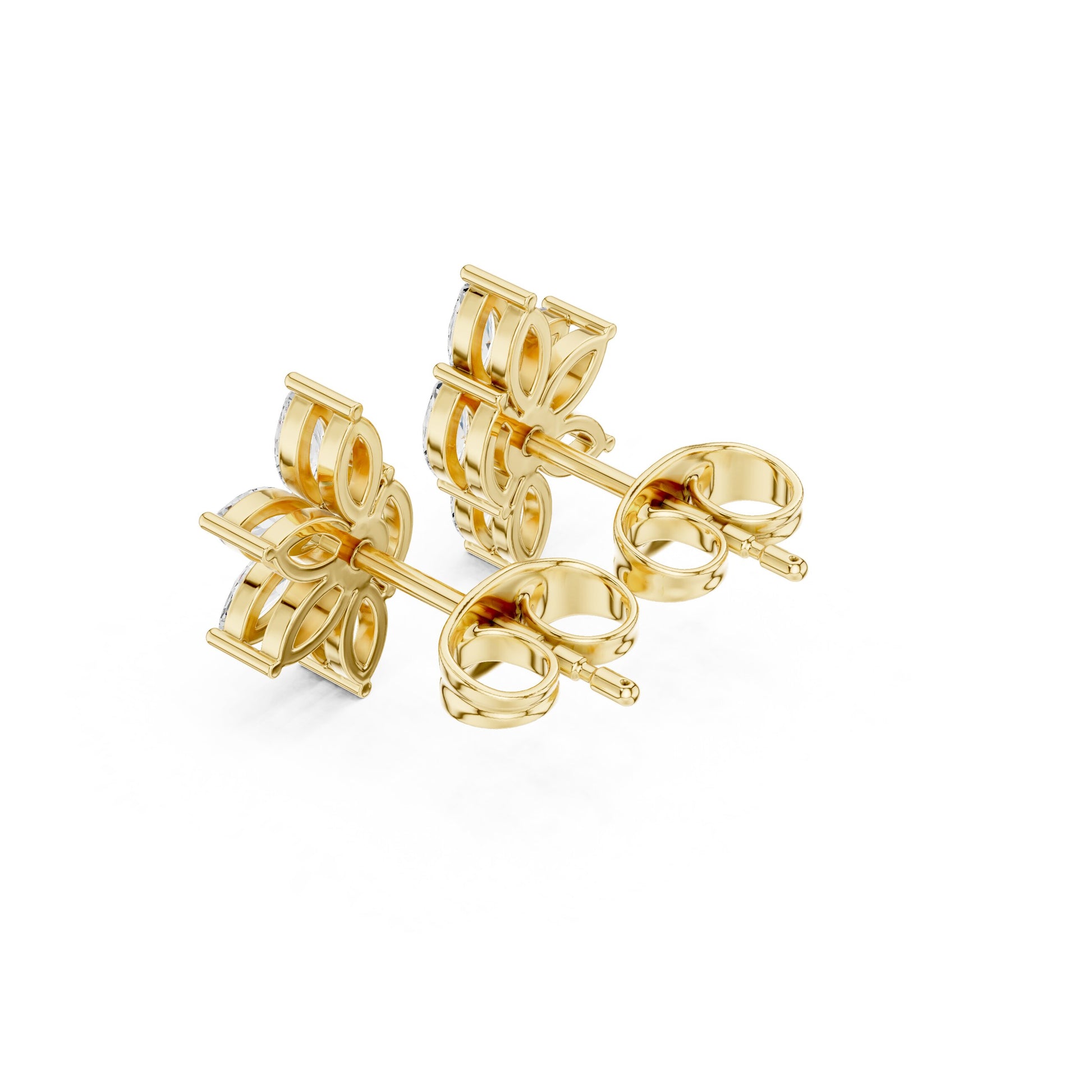 Mixed Shape Lab Grown Diamond Cluster Earrings