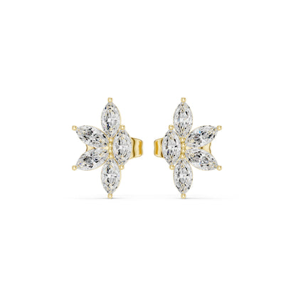 Mixed Shape Lab Grown Diamond Cluster Earrings