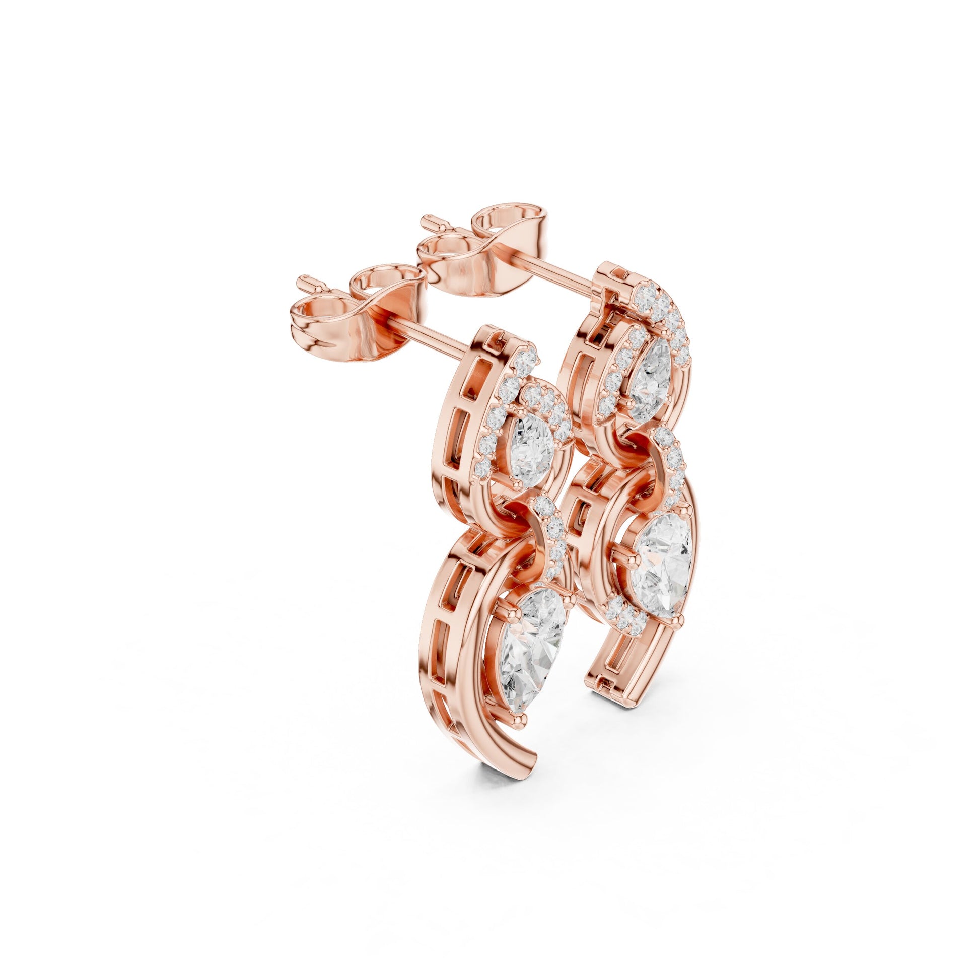 Mixed Shape Lab Grown Diamond Huggie Earrings