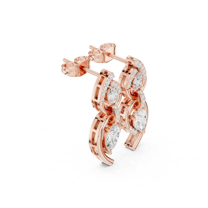 Mixed Shape Lab Grown Diamond Huggie Earrings