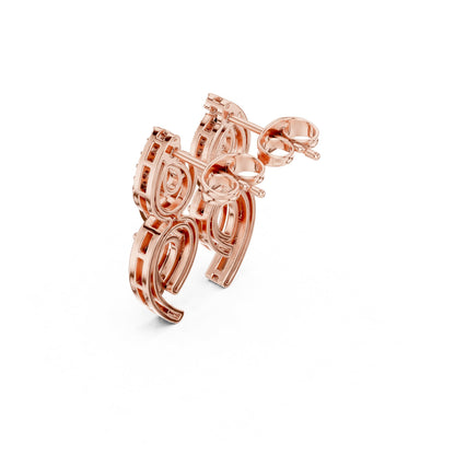 Mixed Shape Lab Grown Diamond Huggie Earrings
