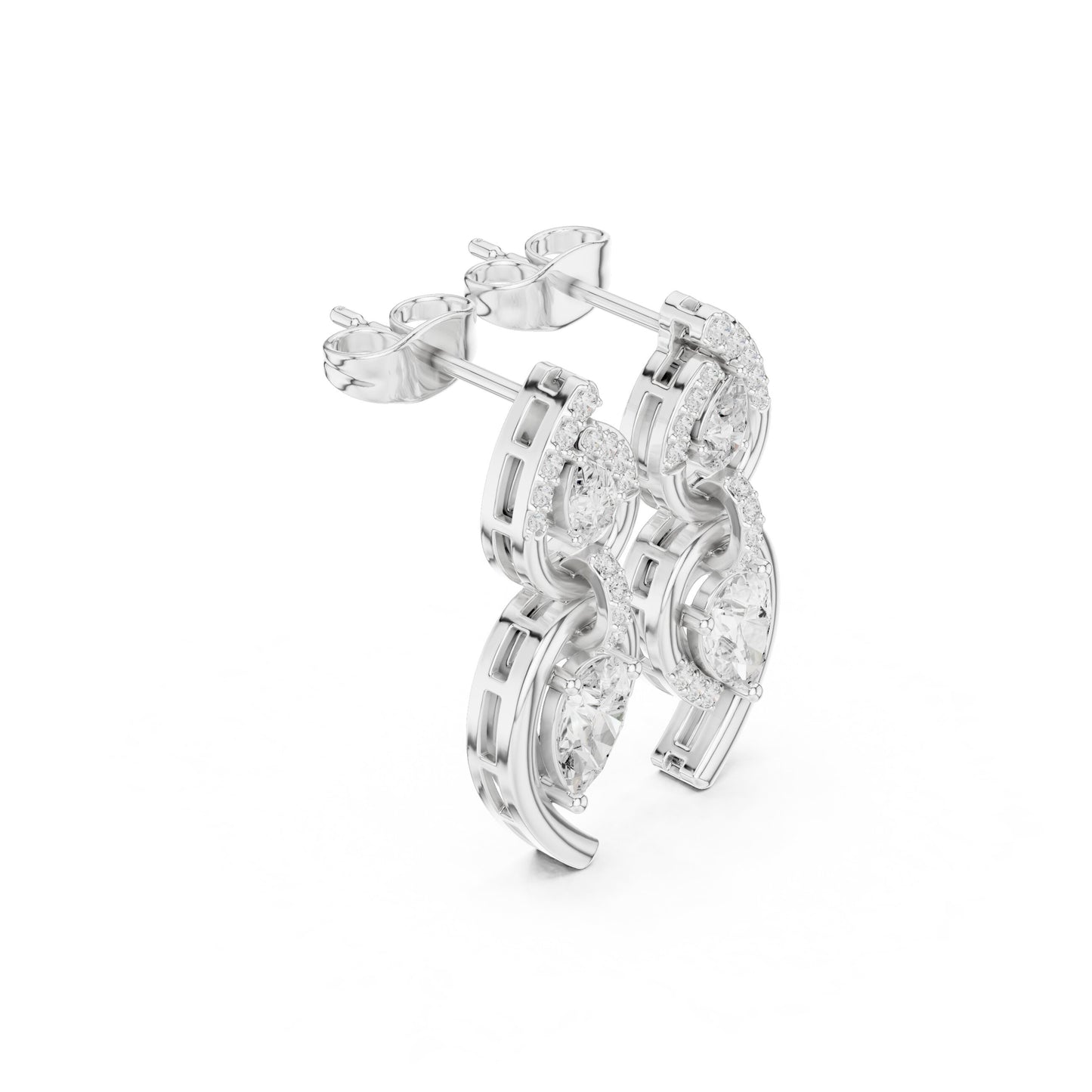 Mixed Shape Lab Grown Diamond Huggie Earrings