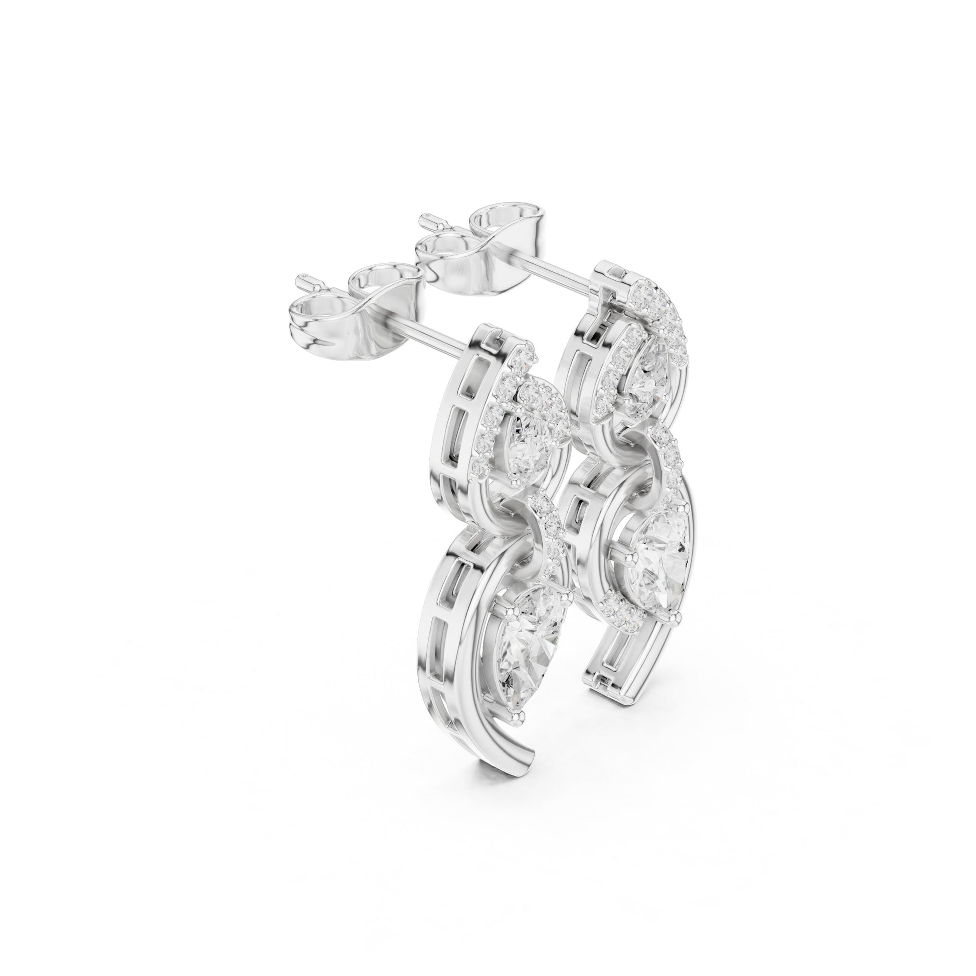 Mixed Shape Lab Grown Diamond Huggie Earrings