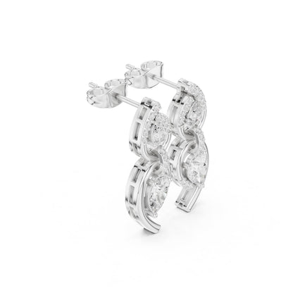 Mixed Shape Lab Grown Diamond Huggie Earrings