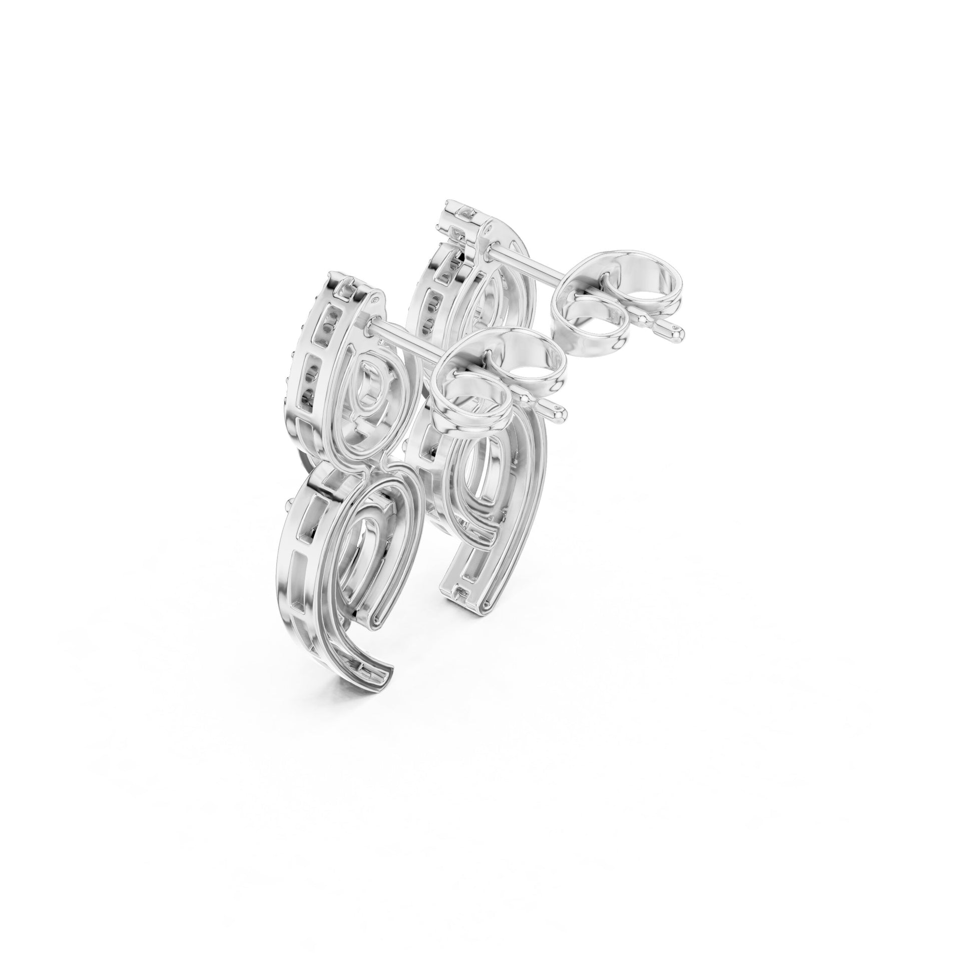 Mixed Shape Lab Grown Diamond Huggie Earrings