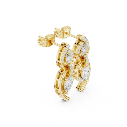 Mixed Shape Lab Grown Diamond Huggie Earrings
