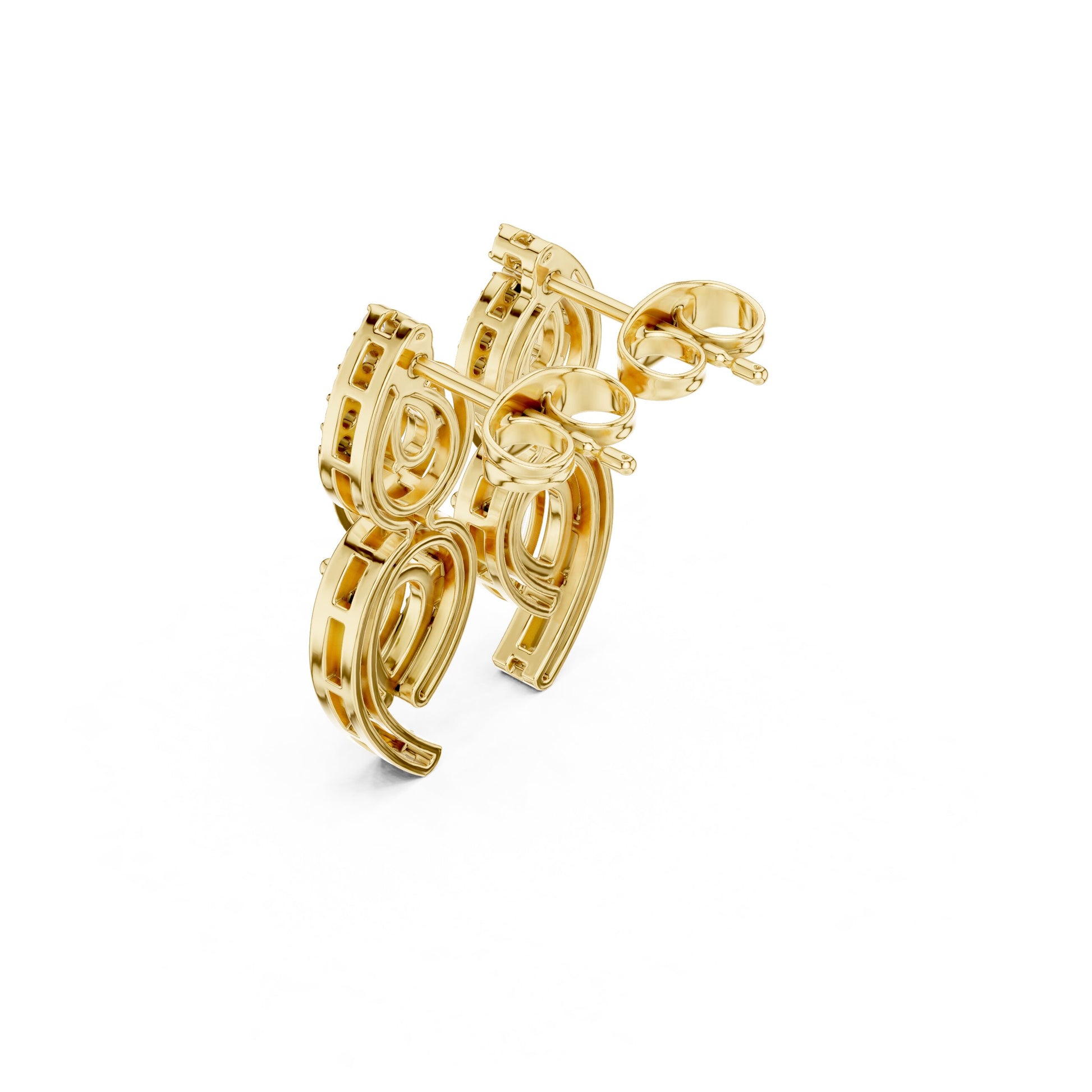 Mixed Shape Lab Grown Diamond Huggie Earrings