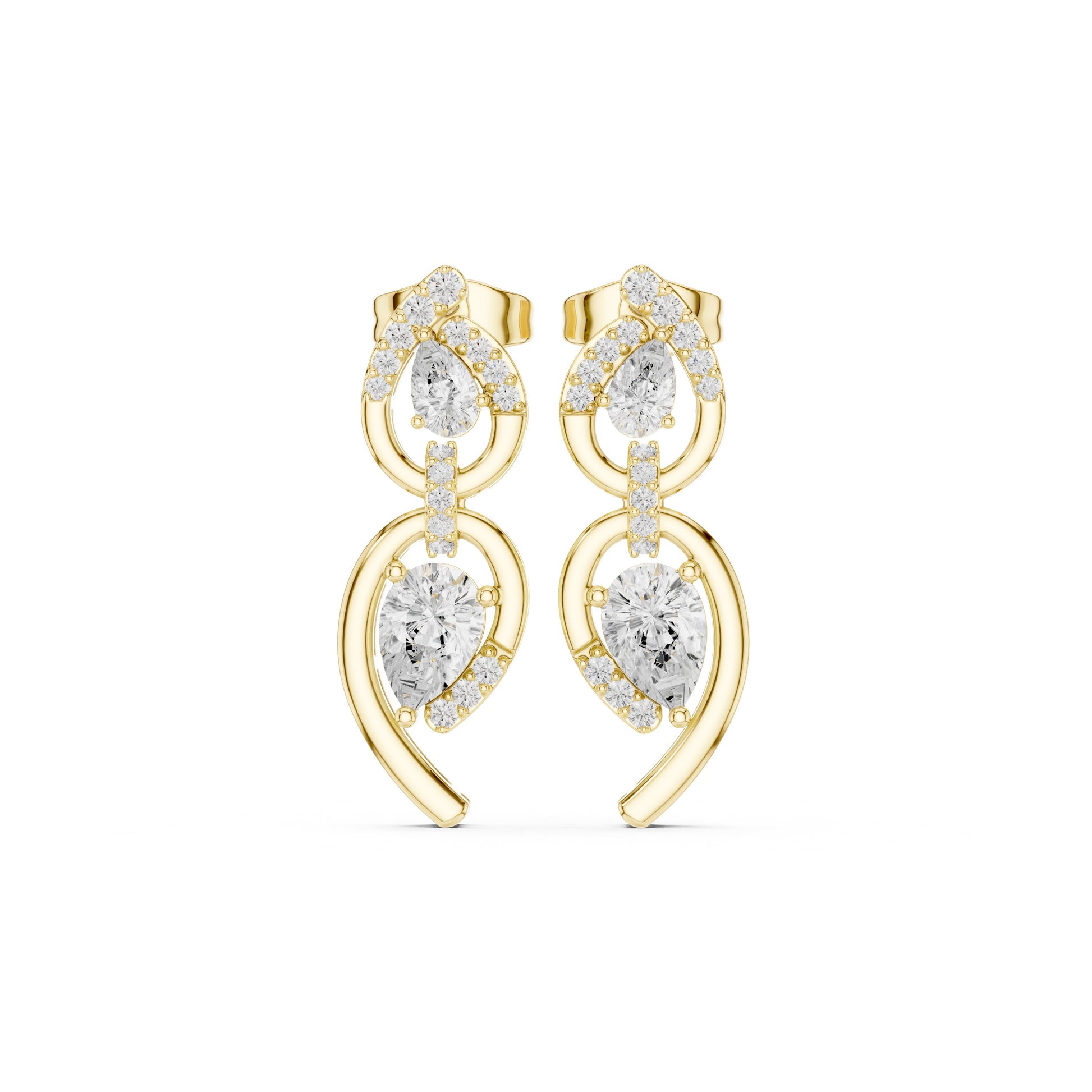 Mixed Shape Lab Grown Diamond Huggie Earrings