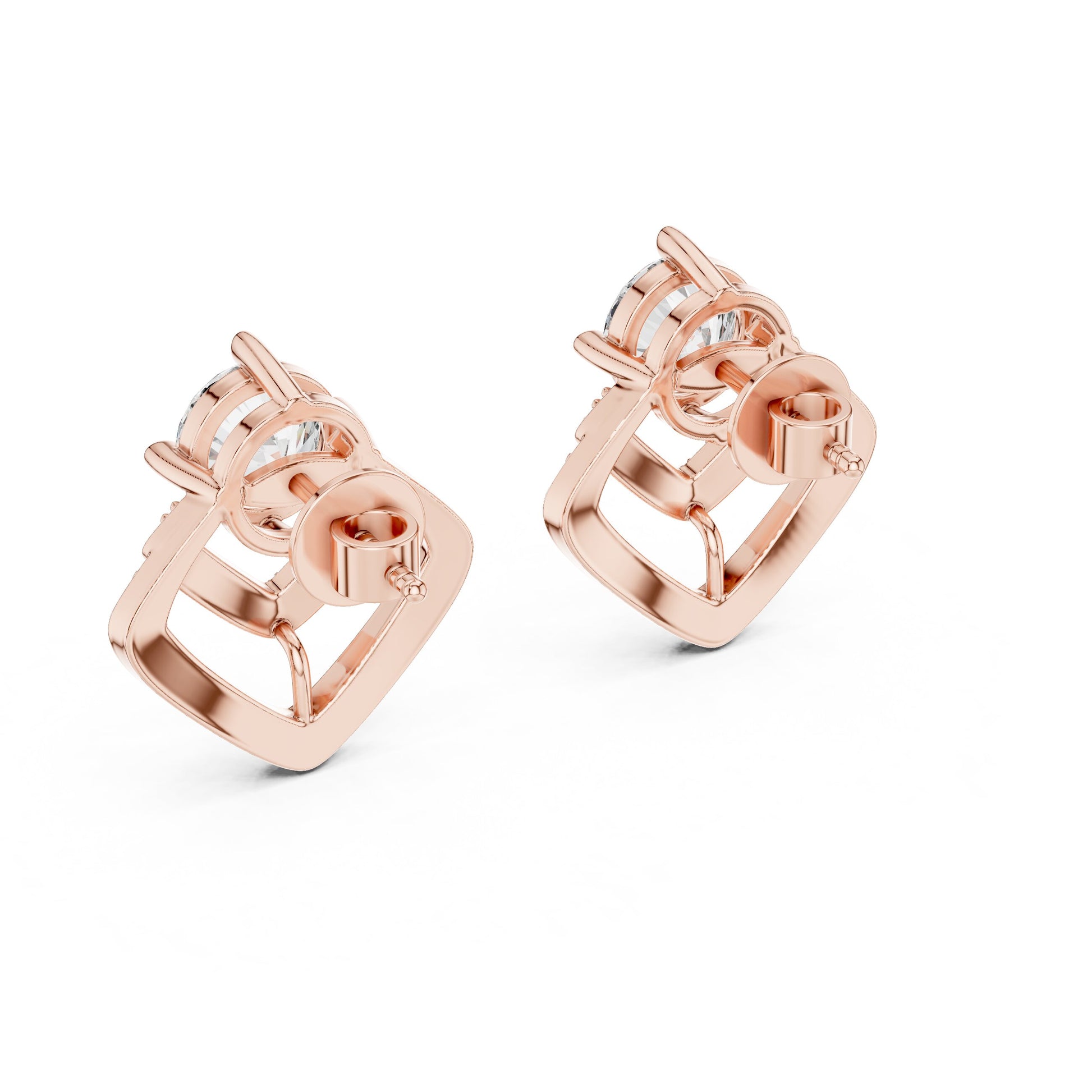 Round Stud Lab Grown Diamond Earrings