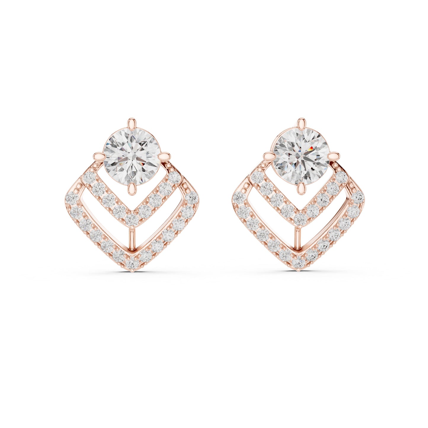 Round Stud Lab Grown Diamond Earrings