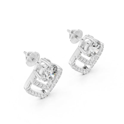 Round Stud Lab Grown Diamond Earrings