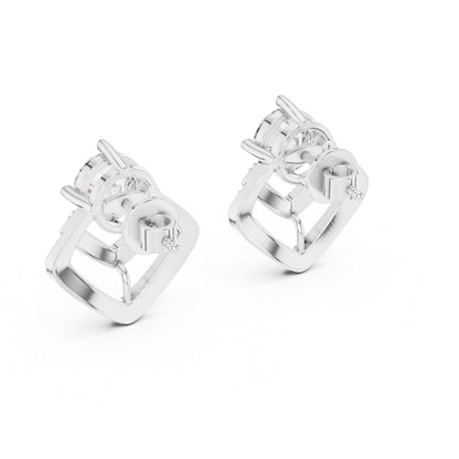 Round Stud Lab Grown Diamond Earrings