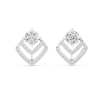 Round Stud Lab Grown Diamond Earrings